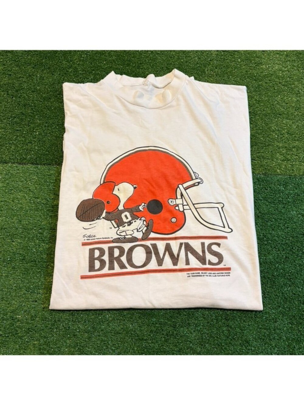 Vintage Cleveland Browns shirt mens 4XL white snoopy short sleeve football 90s